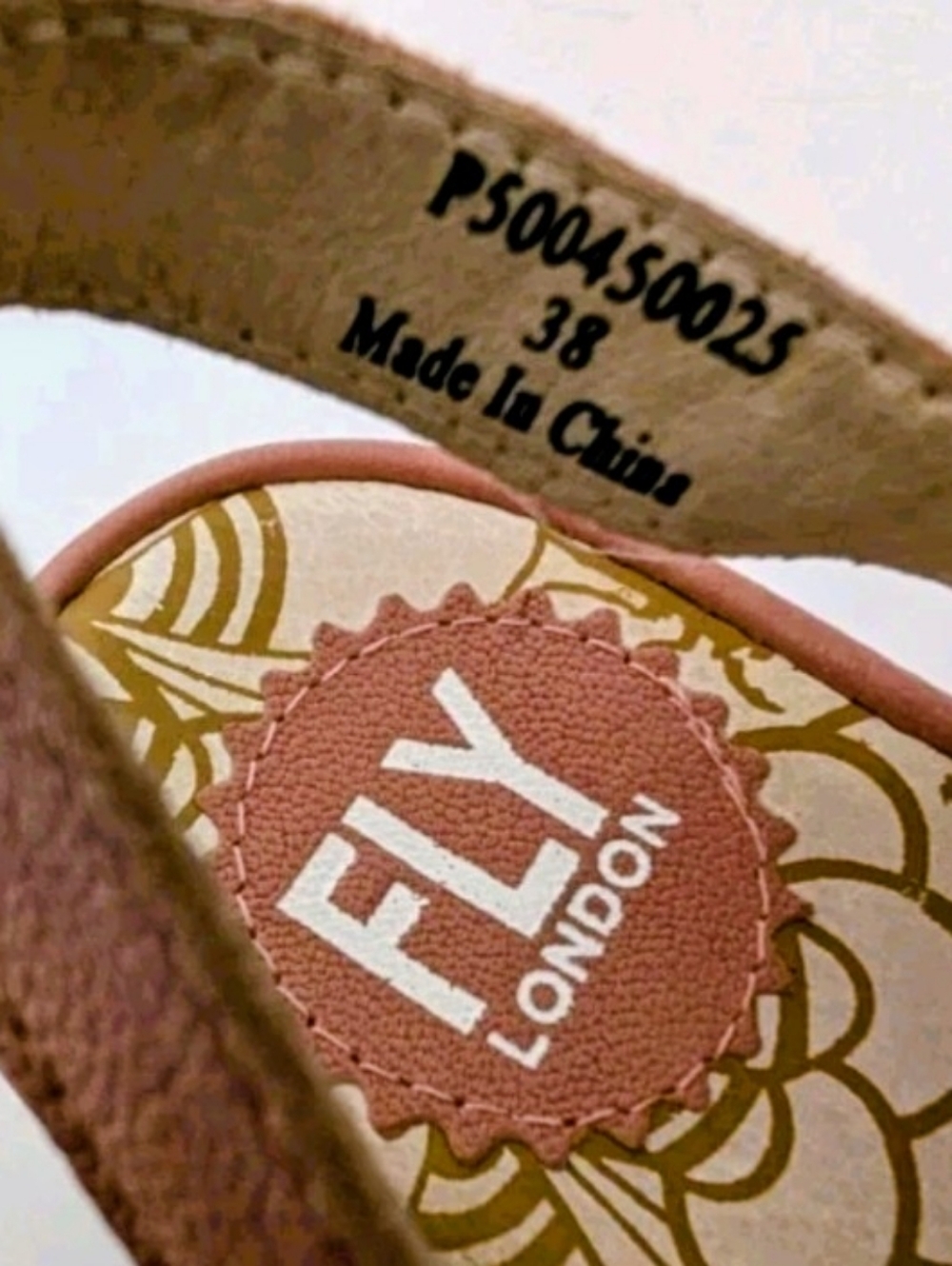 Fly London Leather Wedge Yito Blush Pink Lace Up Sandals Women's Size 38 - Picture 6 of 7